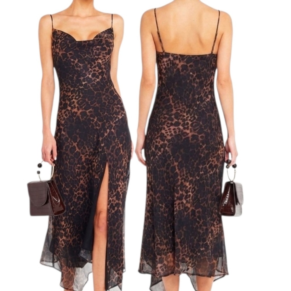 o.p.t leopard print maxi dress